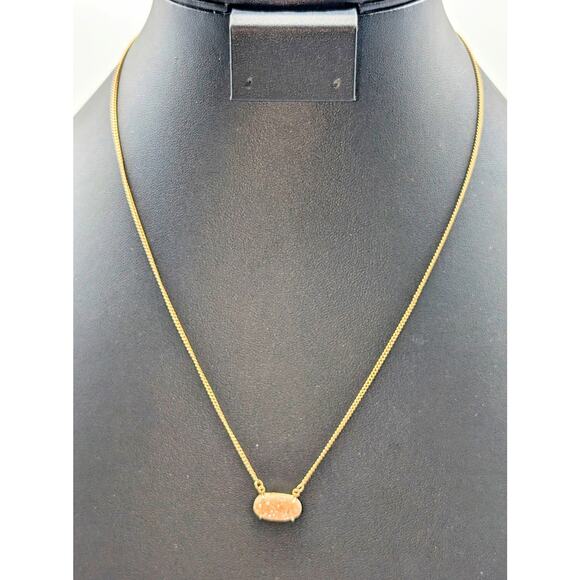 Luna Norte Pink Quartz Druzy Gold Tone 17" 18" & 19" Necklace - Picture 1 of 4